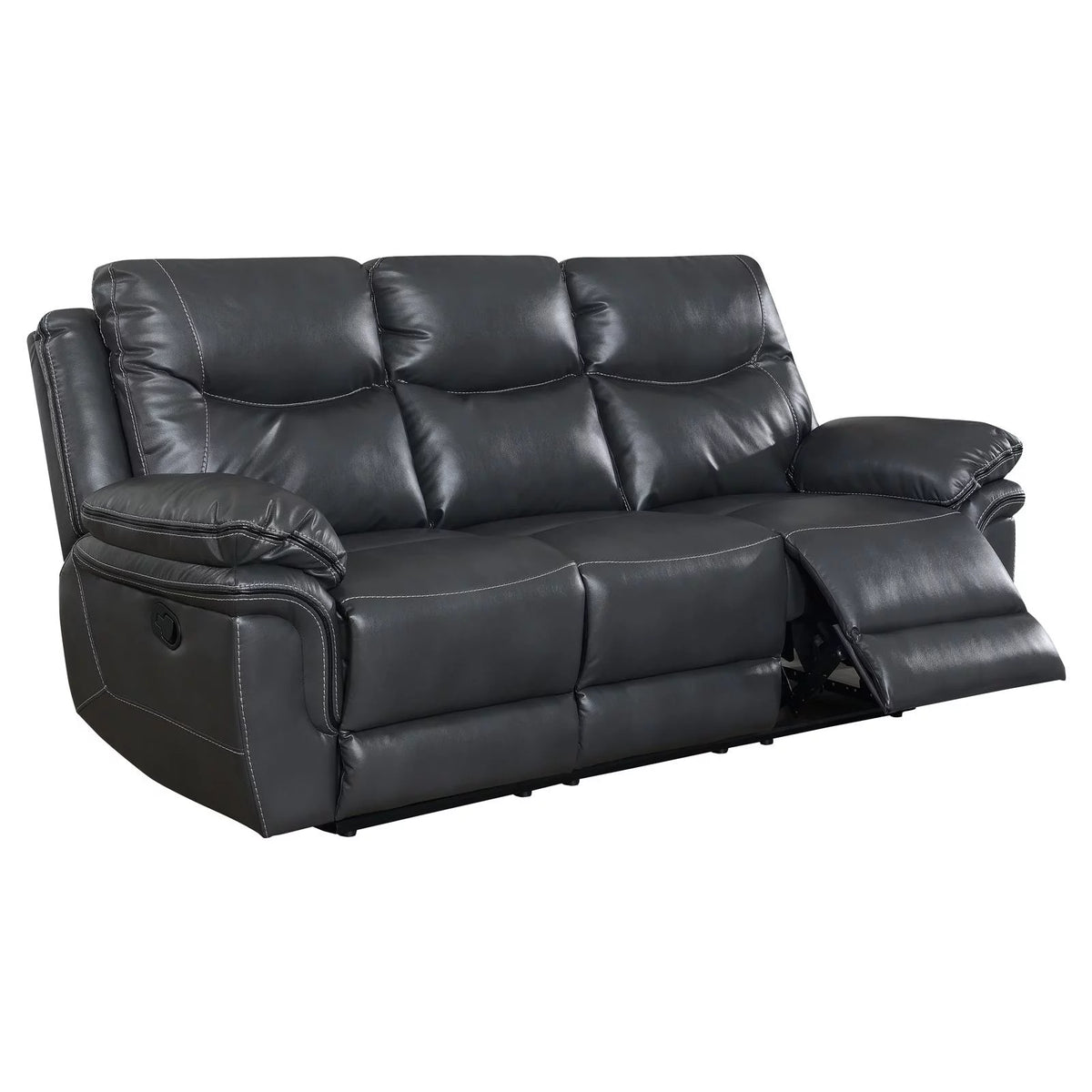Sandy Beige Faux Leather Recliner Sofa P70247