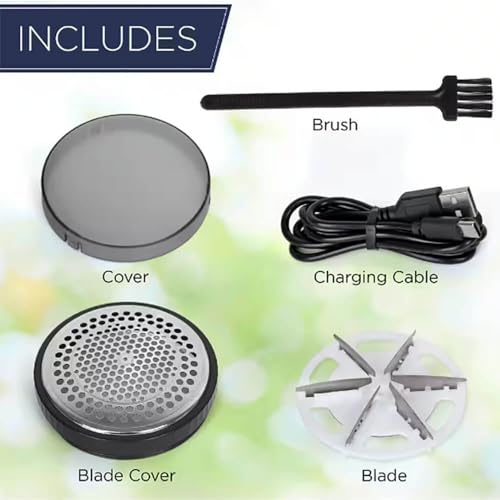 Rechargeable Fabric Shaver & Lint Remover with LED Display, 3-Speed Portable Electric Fur Zapper & Pill Cutter - Blue H846680