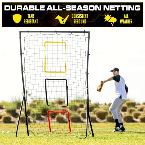 6 x 4 ft Baseball & Softball Rebounder Net with 3 Target Zones O799