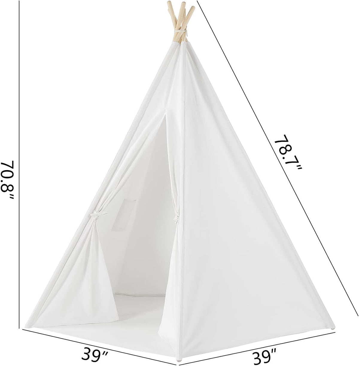 6 Feet Kids Teepee Play Tent with Carrying Bag I890778