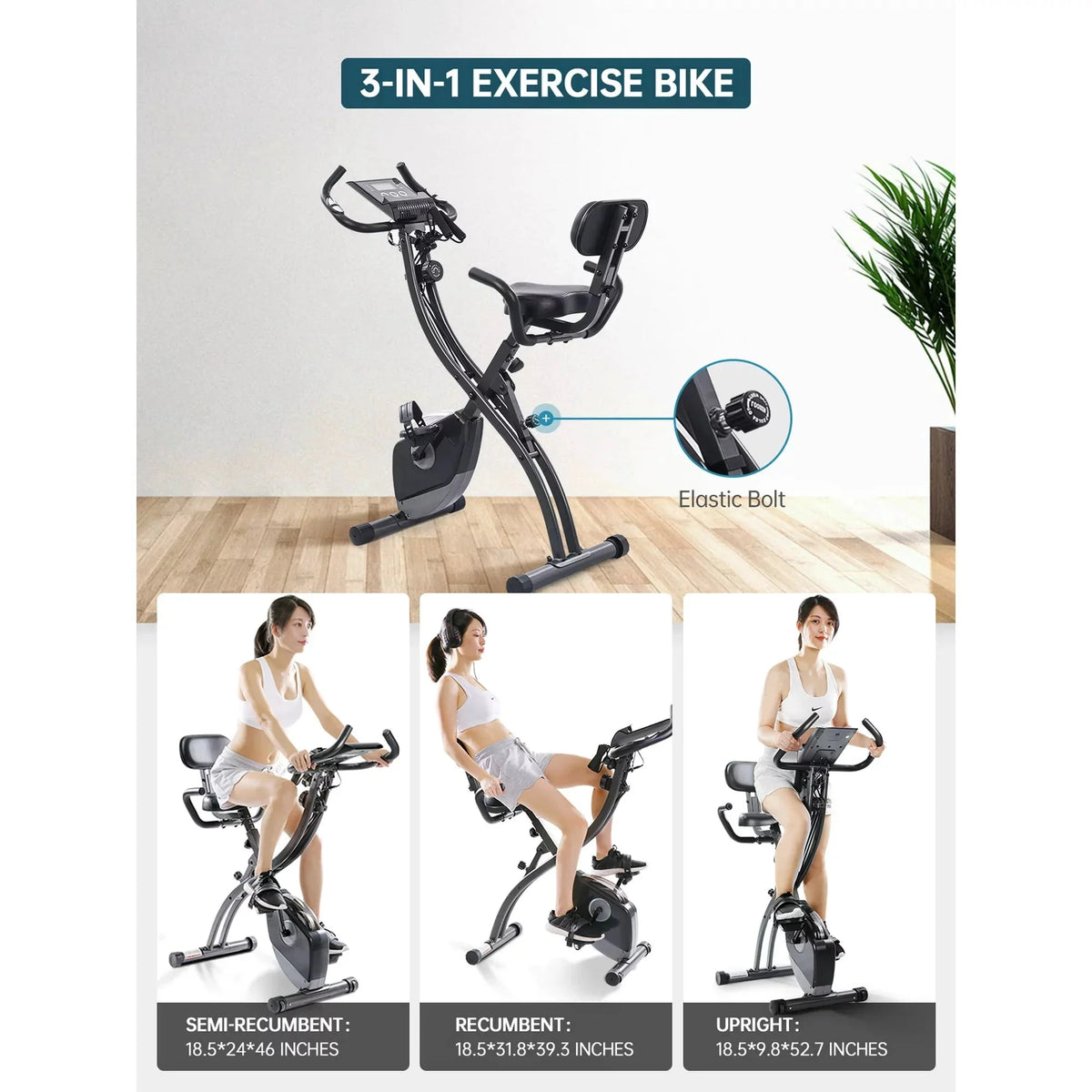 Folding Magnetic Stationary Exercise Bike P446