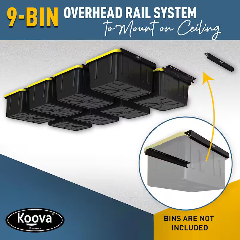 Black Adjustable Height Ceiling Mounted Storage Rack S28971