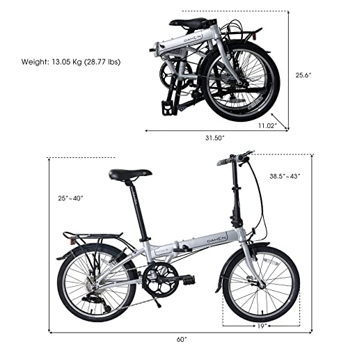 20" 8-Speed Folding Bike with Aluminum Frame V22173