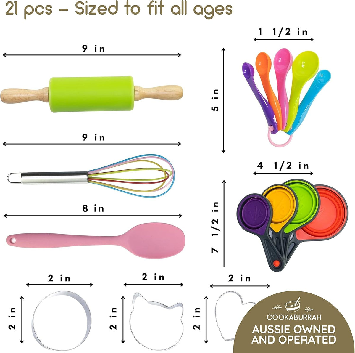 Kids 21 Piece Cooking and Baking Set with Storage Case P9633