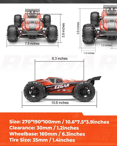 1:18 Scale 4WD Remote Control Monster Truck with 2 Rechargeable Batteries J32600