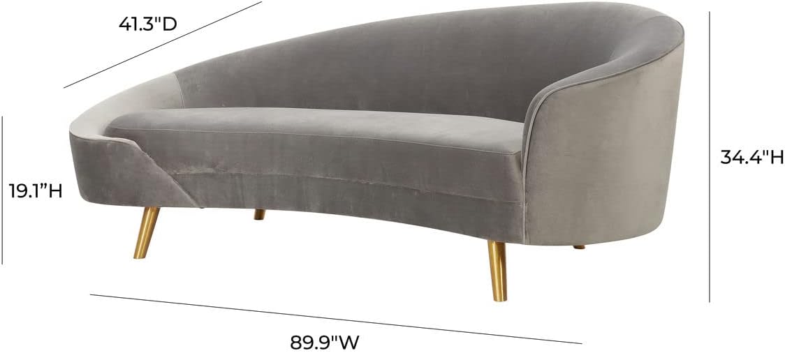 Gray Velvet Upholstered Sofa T7195