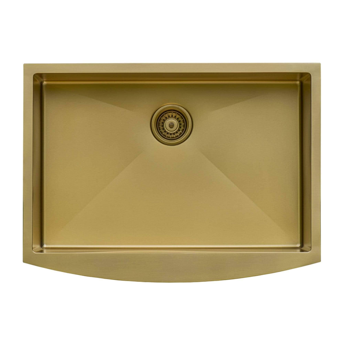 30-Inch Apron-Front Farmhouse Kitchen Sink Brass Tone Matte Gold Stainless Steel Single Bowl H48035