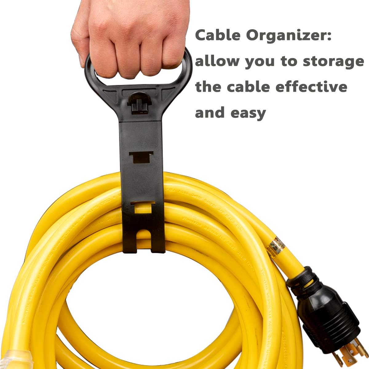 25FT 10 Gauge SJTW 125V 30Amp Yellow Locking Power Cord Pack of 2 U627