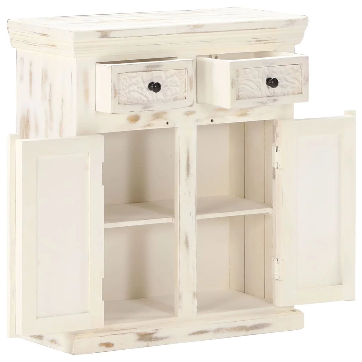 Mango Wood Storage Cabinet with 2 Drawers and 2 Doors A49838