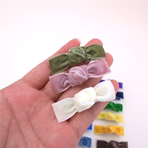 24 Pieces Velvet Bow Hair Clips C558