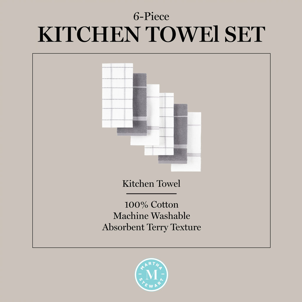 Grey Waffle Kitchen Towel Set 6-Pack T496156