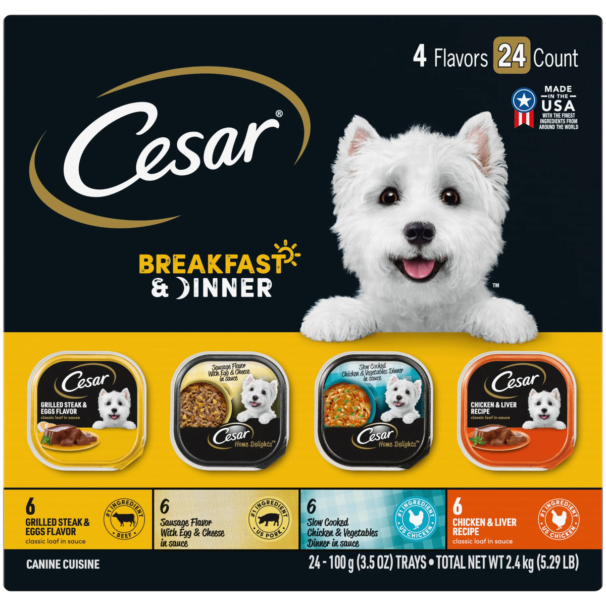 Breakfast & Dinner Variety Pack 24 Pack 3.5 oz Trays K84930