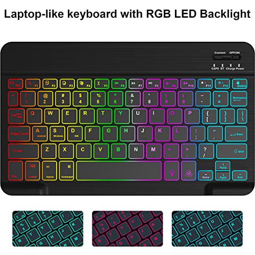 Bluetooth Wireless Keyboard Case for iPad 10.2 9th/8th/7th Gen with Pencil Holder S1048