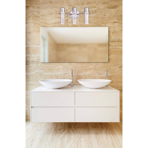 3 Light LED Wall with Chrome Finish and Bubble Glass A9386