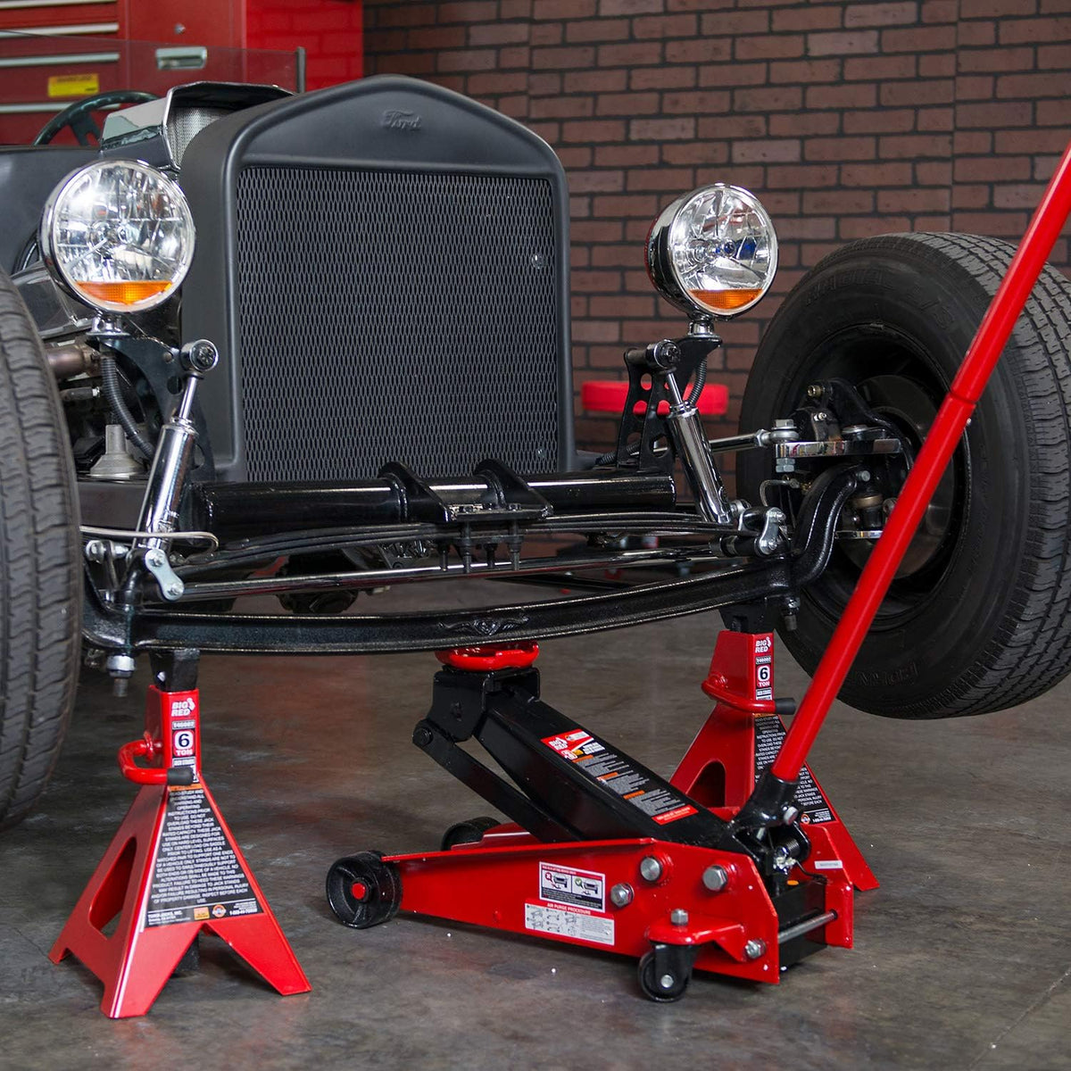 Steel Jack Stands 6 Ton Capacity Red 1 Pair P72116