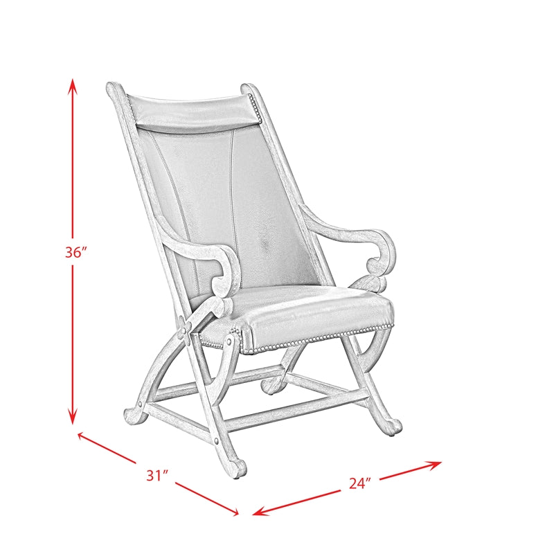 Gray Leather Chair & Ottoman Set P947790