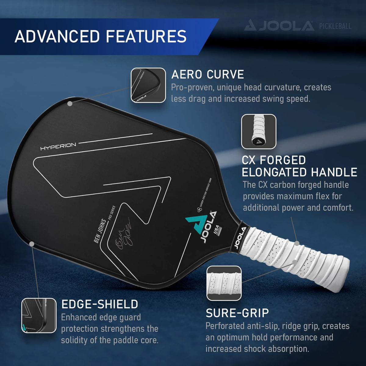 Black Carbon Surface Pickleball Paddle H10610