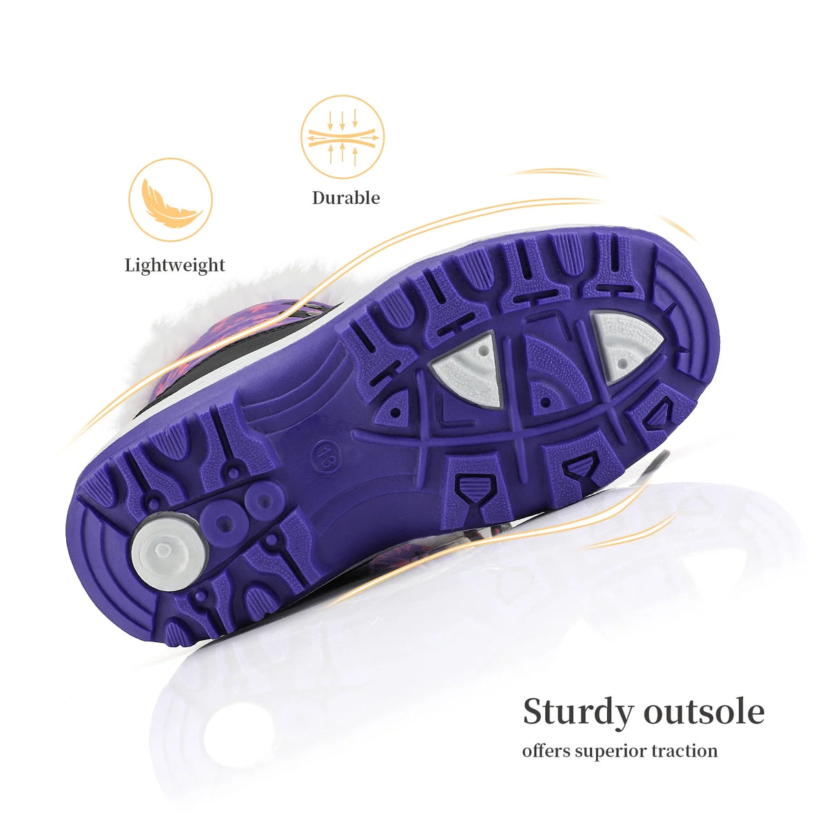 Winter Mid Calf Knee High Waterproof Snow Boots Nordic Purple Size 10 A20292
