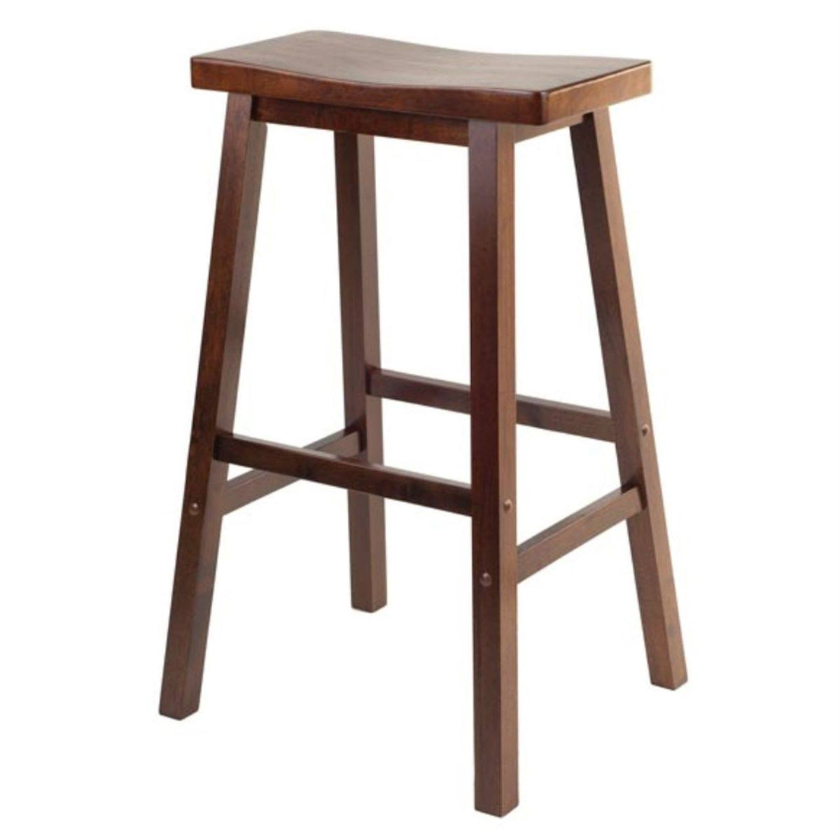 Antique Walnut Saddle Seat Bar Stool U4755