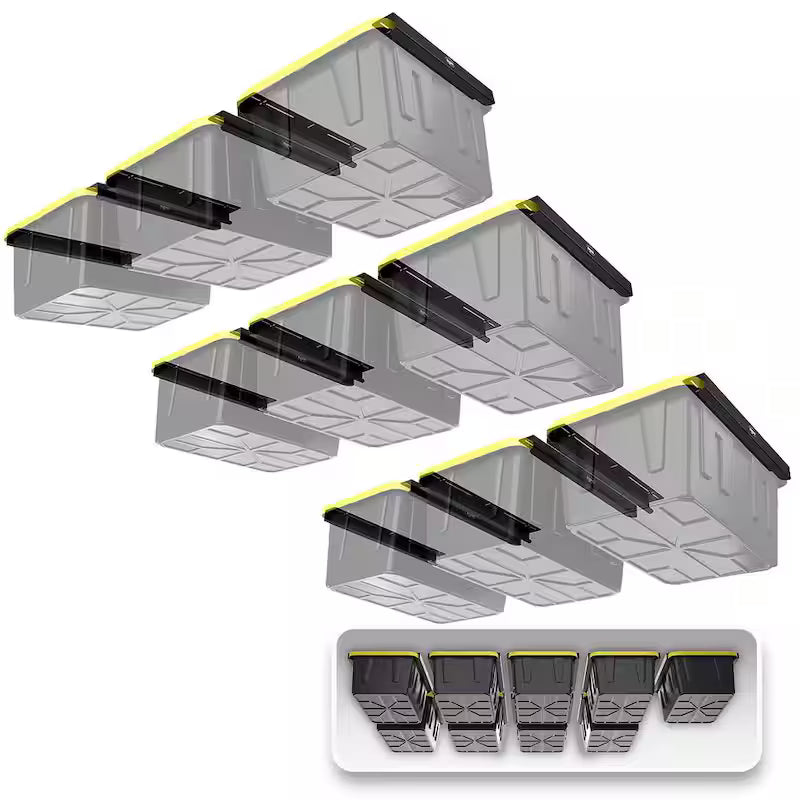 Black Adjustable Height Ceiling Mounted Storage Rack S28971