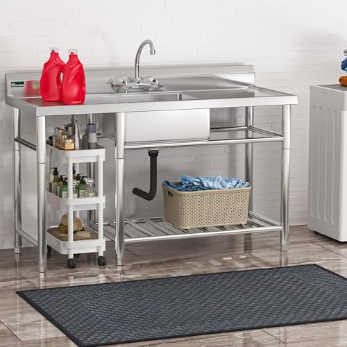 Freestanding Stainless-Steel Single Bowl Commercial Sink Z177