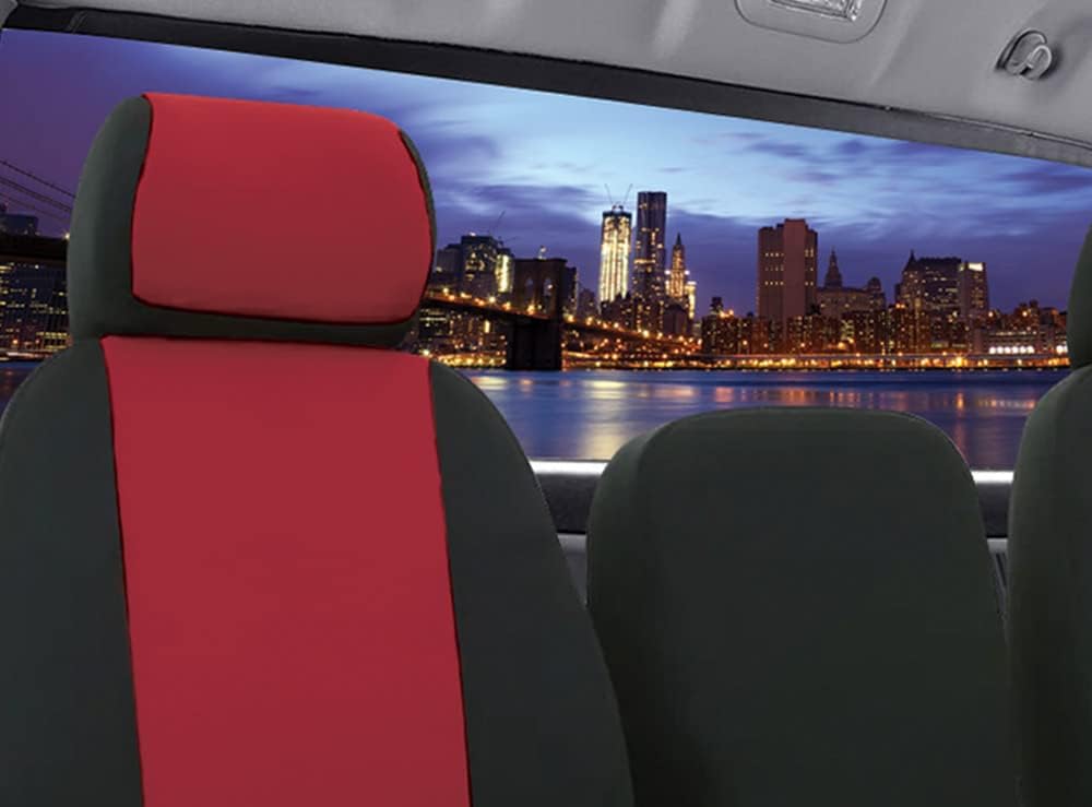 Custom Fit Pickup Truck Neoprene Front Seat Covers Red Rose & Black K66732