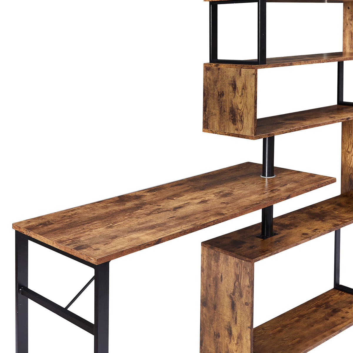 L-Shaped Corner Computer Desk with Bookshelf C453