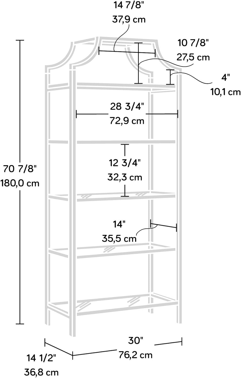 Black Finish Bookcase X302027
