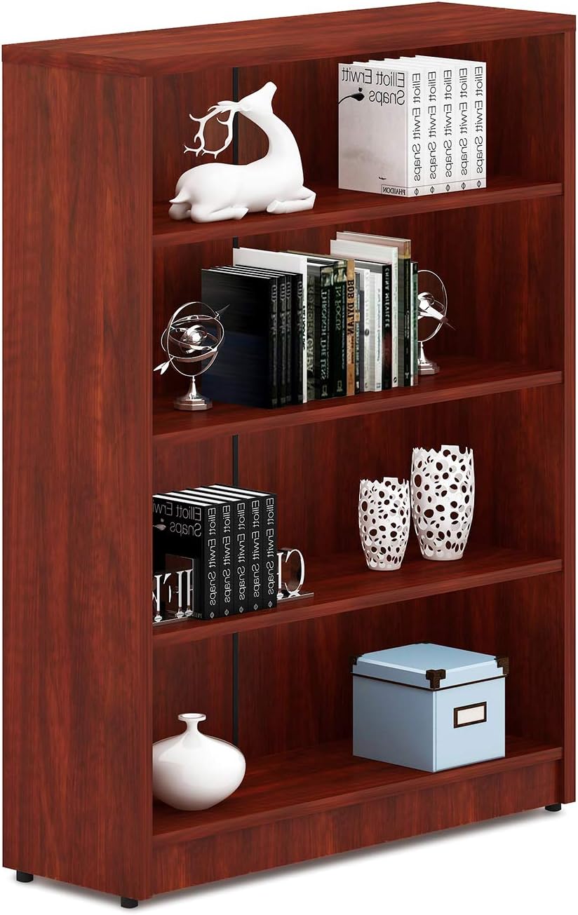 White 4-Shelf Wood Bookcase V379