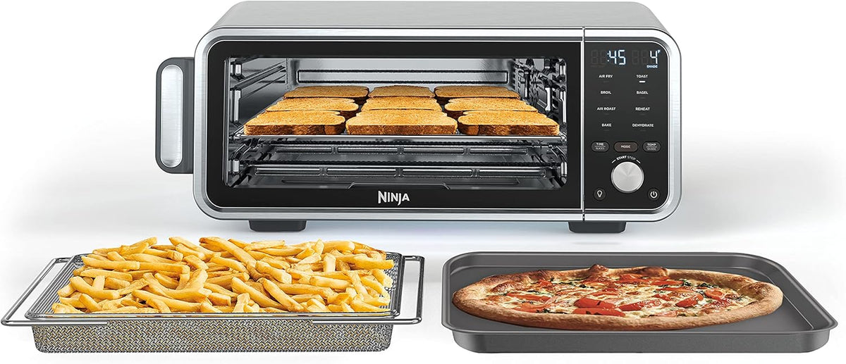 8-in-1 Digital Air Fry Oven with Air Fry Basket, Wire Rack & Crumb Tray, Silver E49673