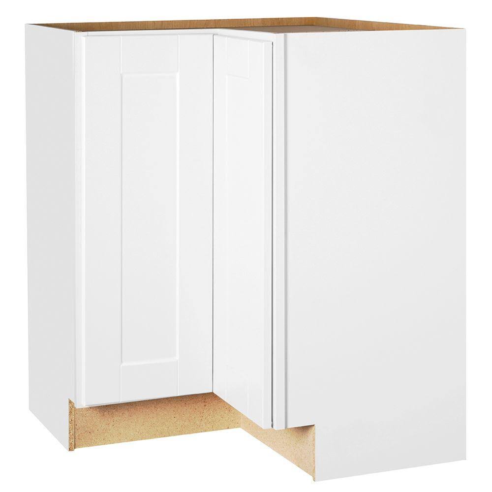 White Shaker Corner Base Cabinet with Lazy Susan Z453