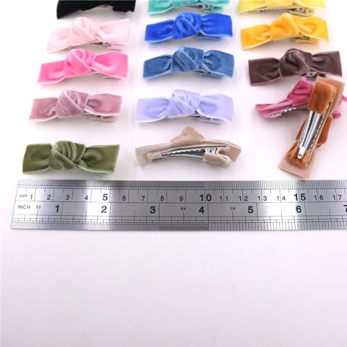 24 Pieces Velvet Bow Hair Clips C558