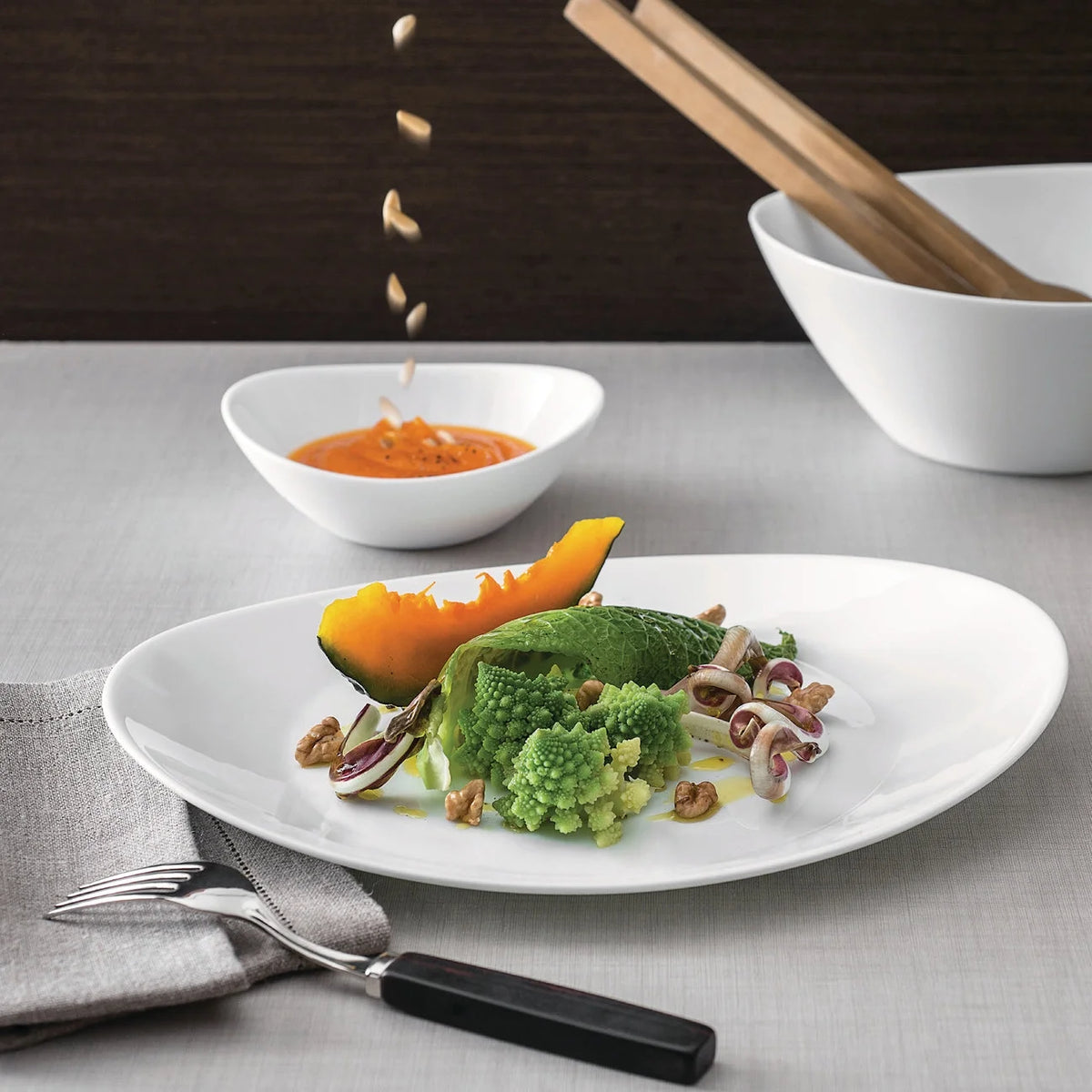 Set Of 6 Tempered Opal Glass Dinner Plates X883