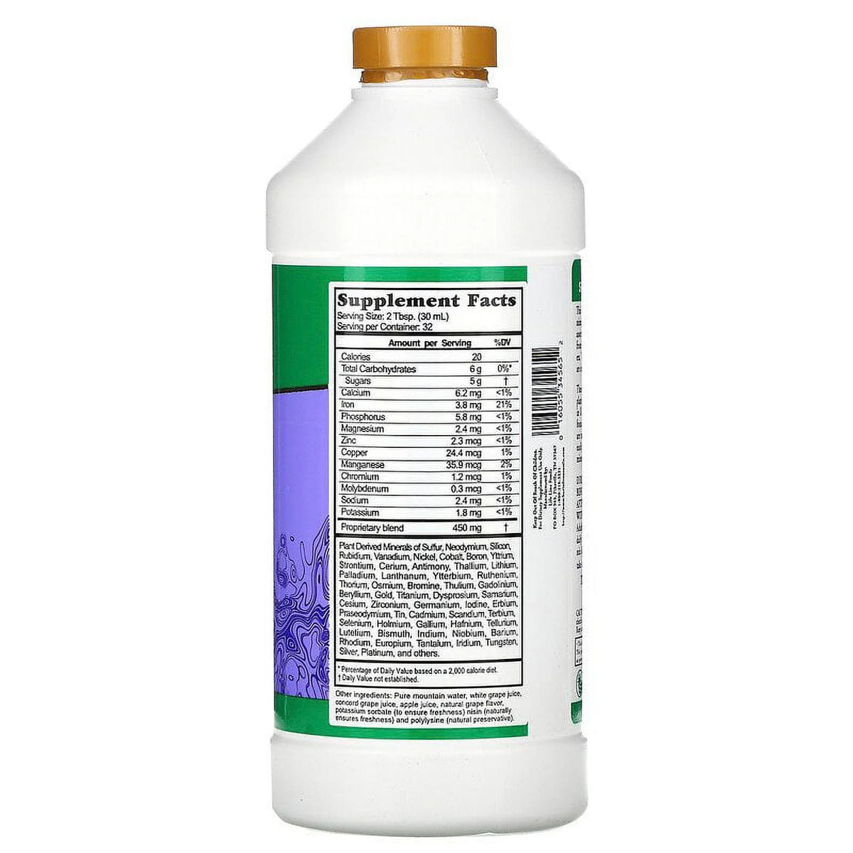 Colloidal Minerals Liquid Nutrients Grape 32 fl oz K503810