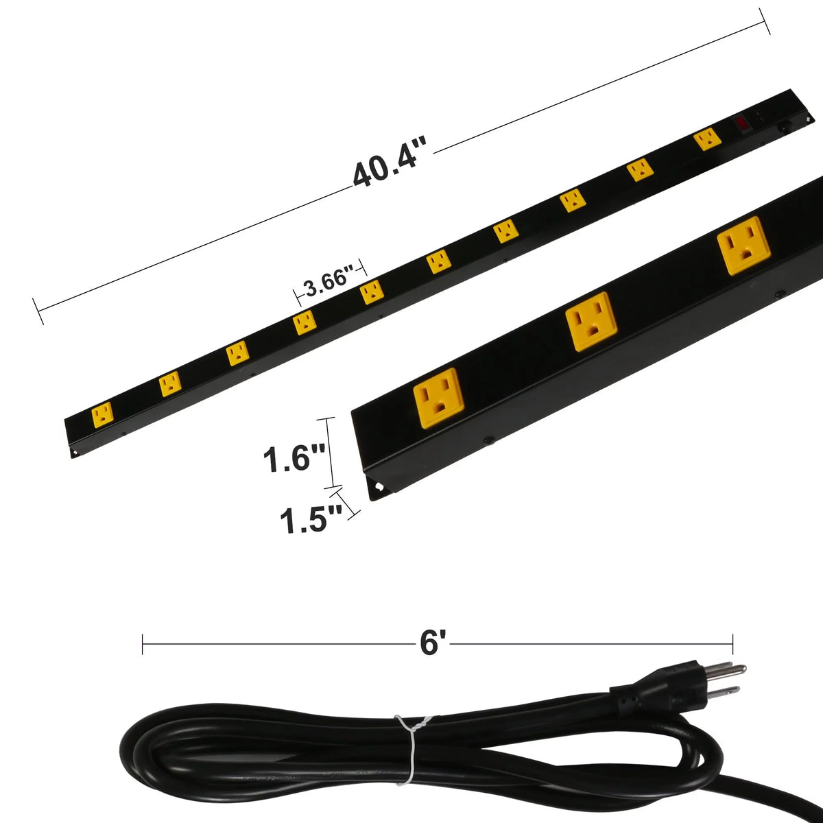 Surge Protector Power Strip with Outlets and USB Charging Ports 6-Foot Cord Black P734
