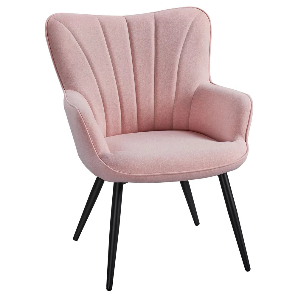 Pink Upholstered Fabric Accent Chair Q5207
