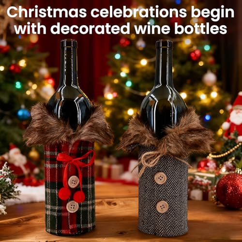 4 Pieces Christmas Wine Bottle Cover Set G452