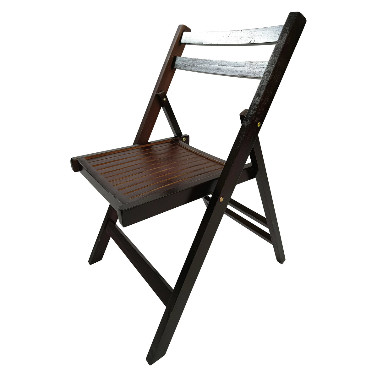 Cherry Slatted Wood Folding Chair Set of 4 I547