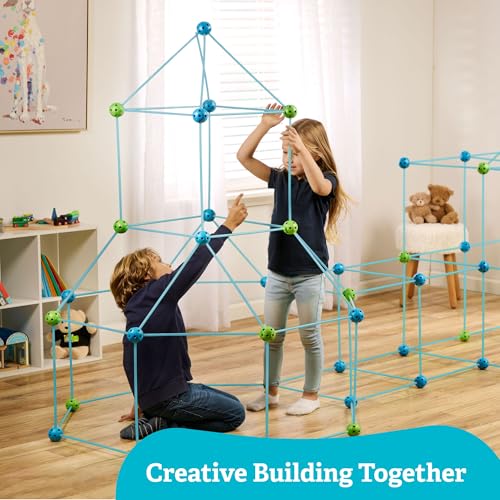 132 Piece Fort Building Kit with Connecting Sticks & Balls H920