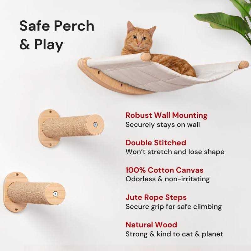 Wall Mounted Cat Hammock with Two Steps H324176