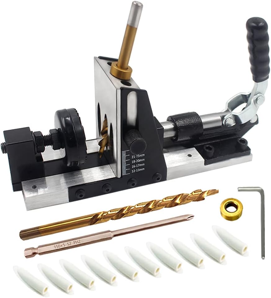 Adjustable 3 Holes Metal Pocket Hole Jig Kit with Clamp P871