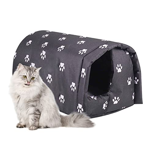 Waterproof Outdoor Cat House Black W9966