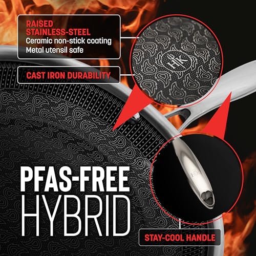 8" Frying Pan, Tri-Clad Stainless Steel and Nonstick Ceramic, Non Toxic Cookware G37773