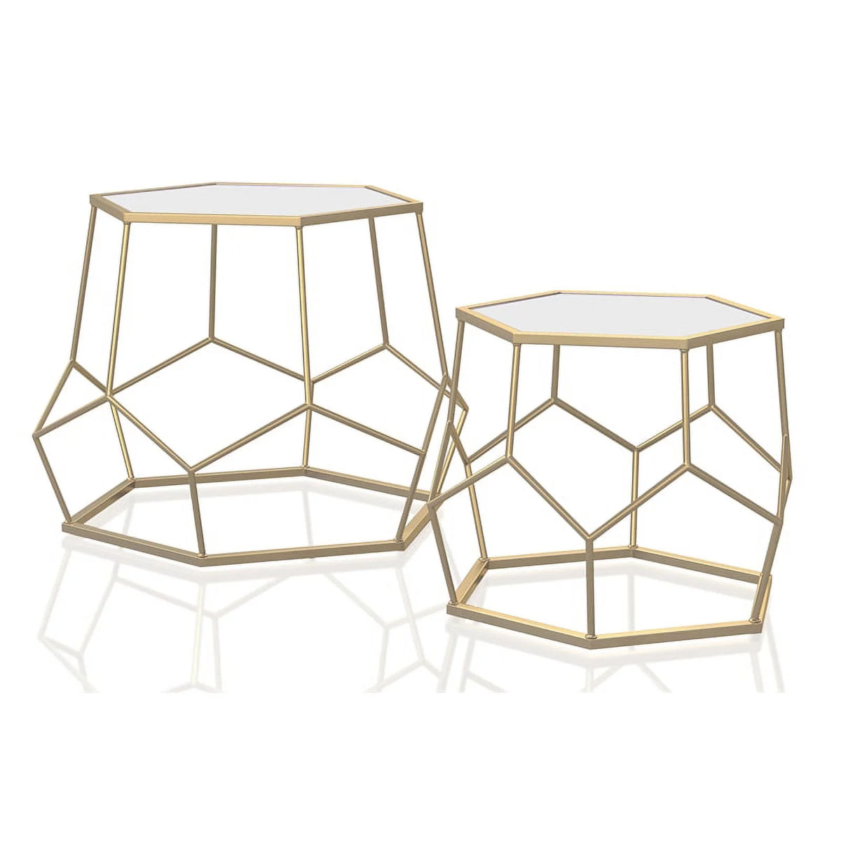 2-Piece Metal Nesting Accent Table Set X1798