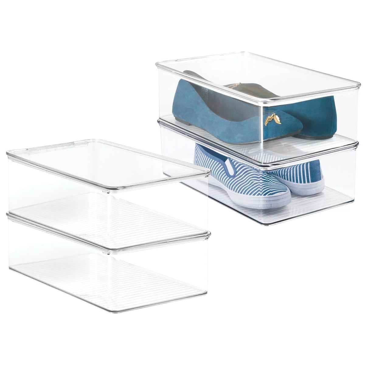 Clear 2 Pack Plastic Storage Organizer Box X638