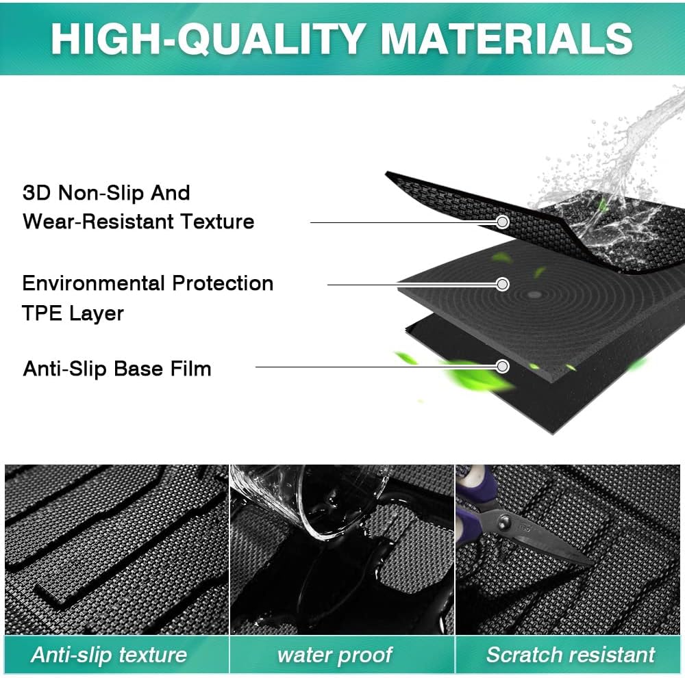 Cargo Liner for 2020 2021 2022 Hyundai Palisade, All Weather Rear Trunk Floor Mat, Pack of 2 H3542