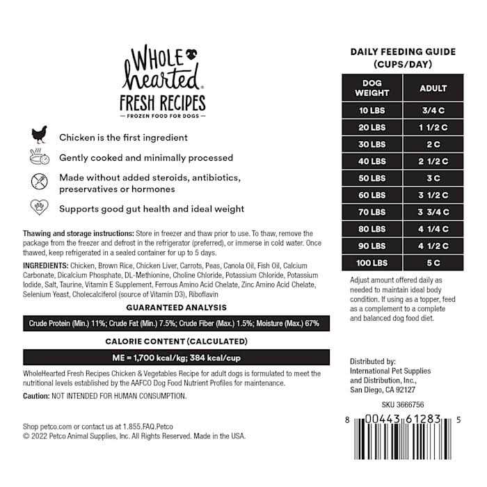 Fresh Frozen Chicken Recipe Dog Food S399