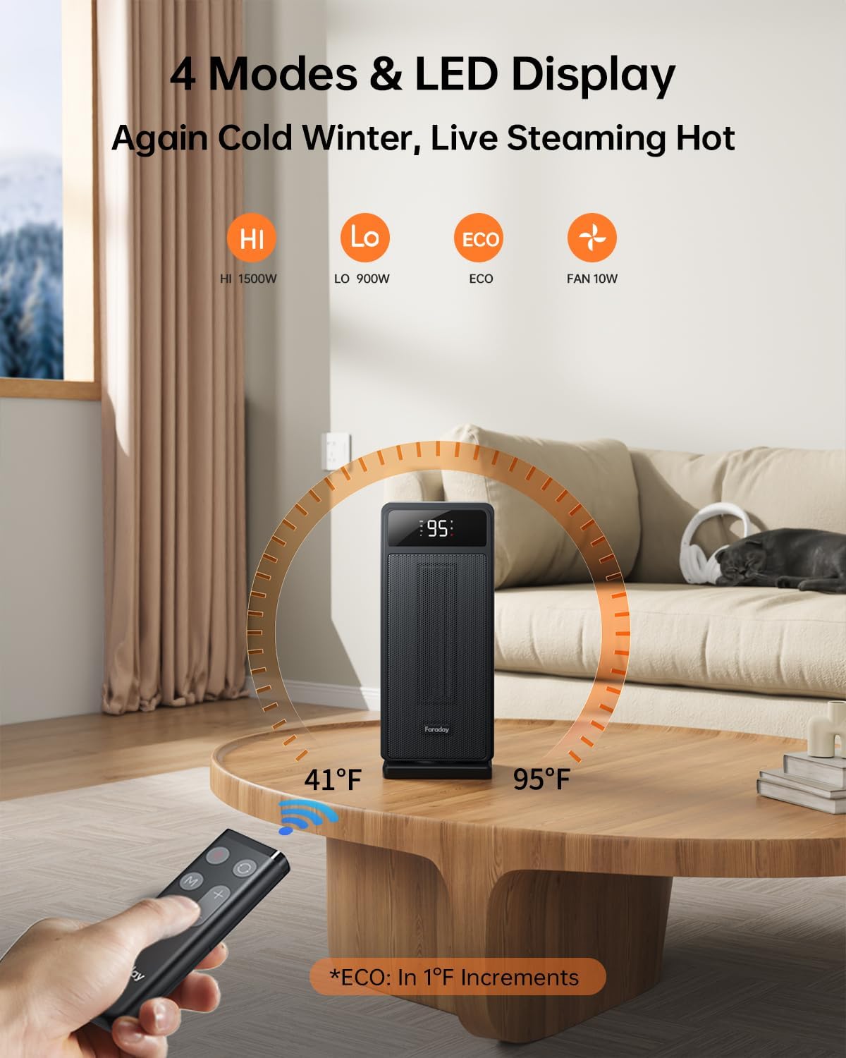 1500W Black Portable Space Heater K286988