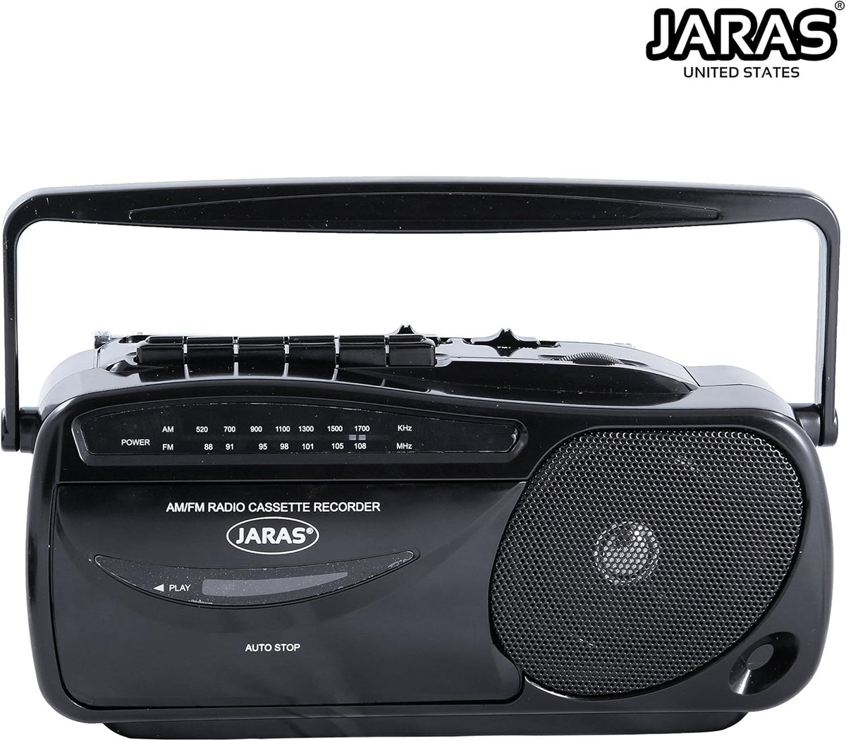 Portable Boombox Tape Cassette Player Recorder with AM/FM Radio Stereo Speakers V299314