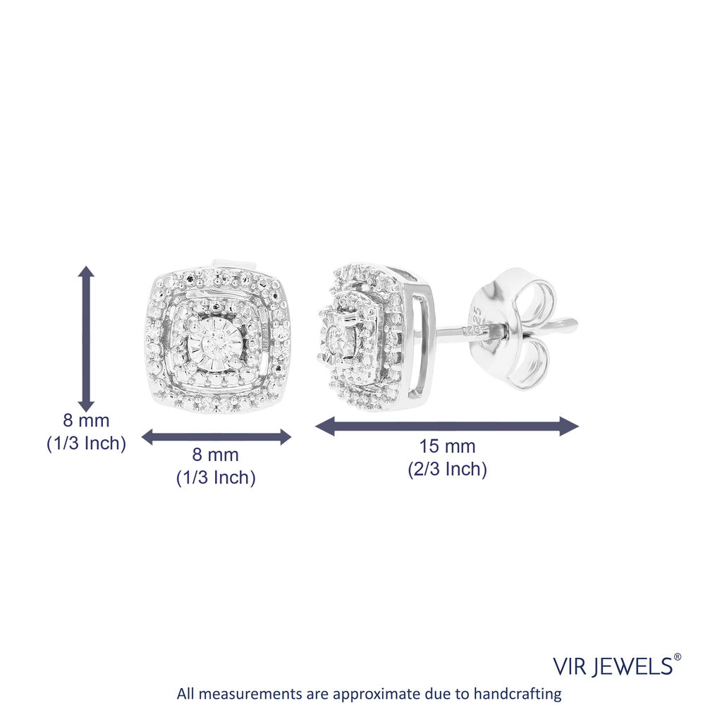 1/10 CTTW Lab Grown Diamond Stud Earrings in .925 Sterling Silver F818